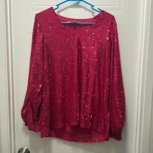 Pink sequin top, Medium